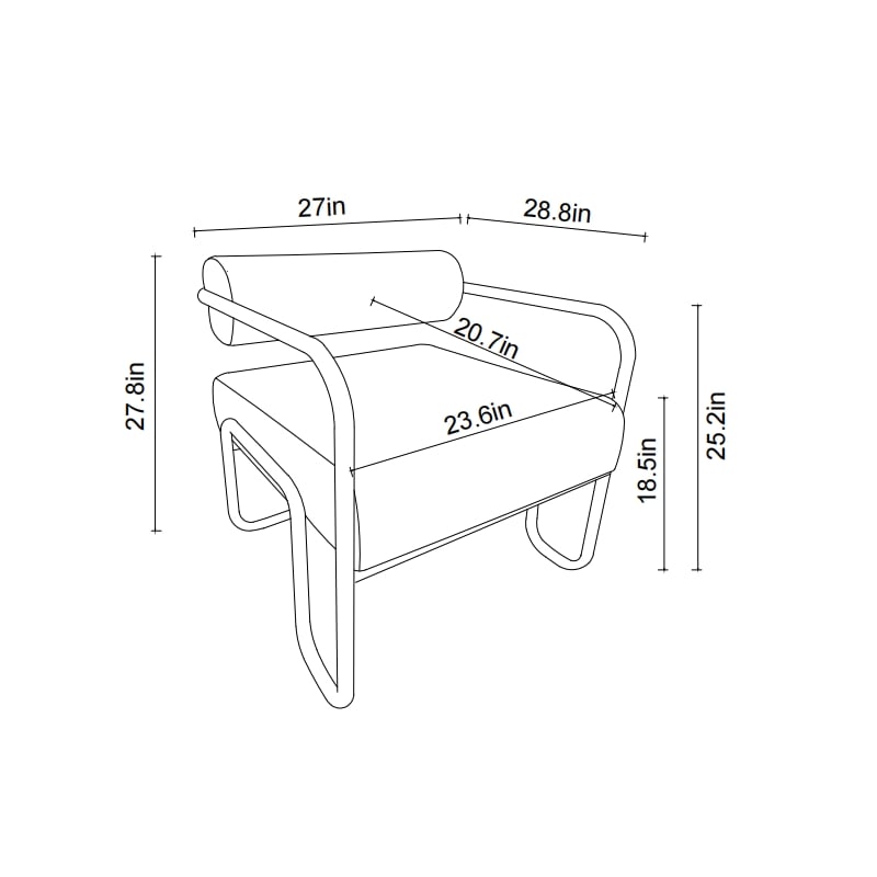 Living Room Sling Accent Armchair Metal Sofa Chair Balcony Leisure Chair(Green)