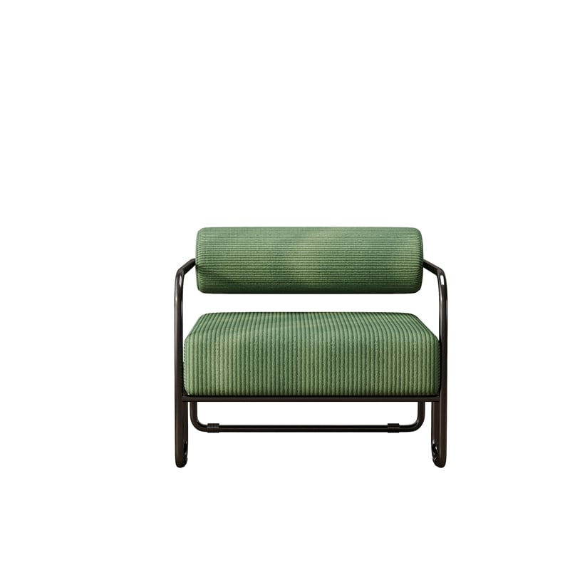 Living Room Sling Accent Armchair Metal Sofa Chair Balcony Leisure Chair(Green)