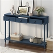 Console Table 52in Wood Sofa Table Entryway Table with Drawers(Navy)