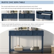 Console Table 52in Wood Sofa Table Entryway Table with Drawers(Navy)