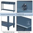 Console Table 52in Wood Sofa Table Entryway Table with Drawers(Navy)