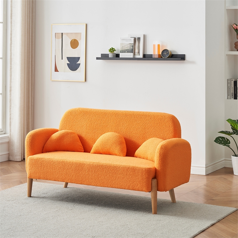 【Orange】LILLE SOFA 2P Sky Plus Velvet Cloud Sofa | Replaceable Cover 83-Inch