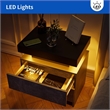 Nightstands with 2 Drawers LED Bedside Table Cabinet for Bedroom - Gray