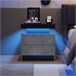 Nightstands with 2 Drawers LED Bedside Table Cabinet for Bedroom - Gray