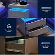 Nightstands with 2 Drawers LED Bedside Table Cabinet for Bedroom - Gray Gold