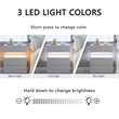 High Gloss LED Nightstand Acrylic Bedside Table with 3 Drawers for Bedroom-White