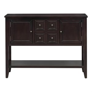 TREXM Ample Storage Console Table with Four Drawers and Bottom Shelf (Espresso)
