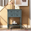 TREXM Narrow Storage Console Table with Three Drawers and Bottom Shelf - Navy
