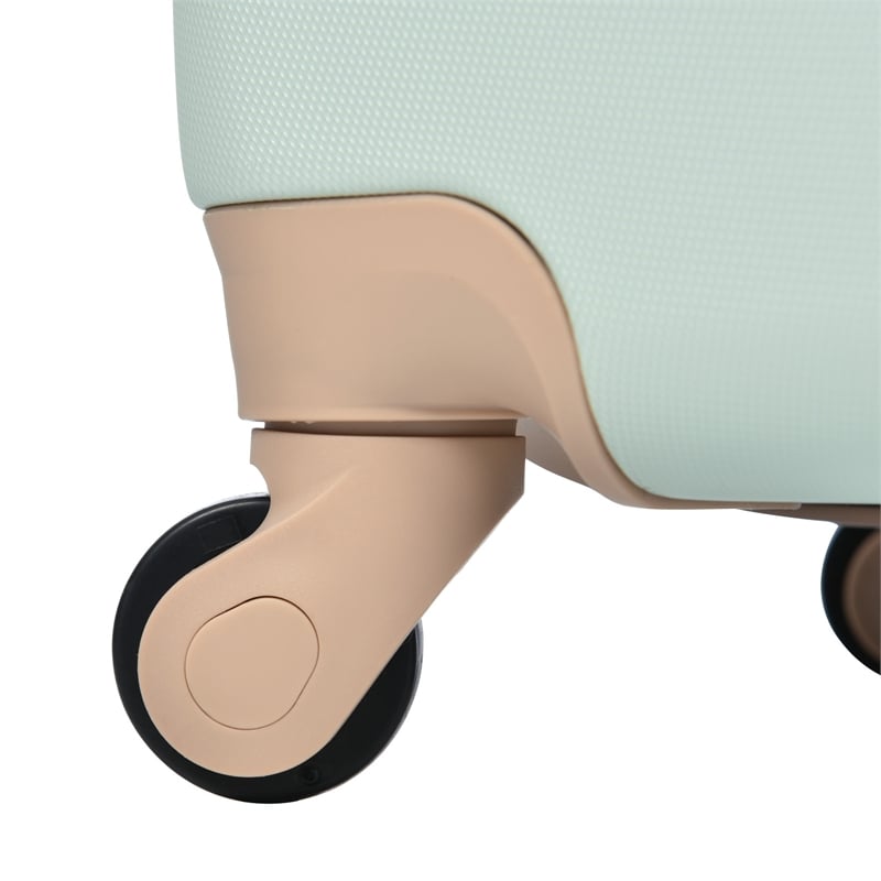 3 Piece Luggage Sets New Model 20''24''28''ABS Hardshell Suitcase (Grey Green)