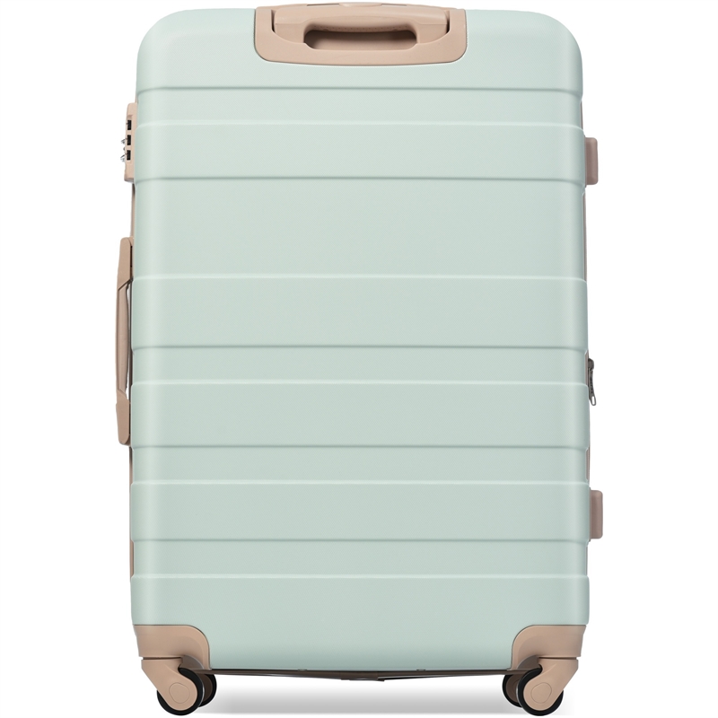 3 Piece Luggage Sets New Model 20''24''28''ABS Hardshell Suitcase (Grey Green)