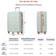 3 Piece Luggage Sets New Model 20''24''28''ABS Hardshell Suitcase (Grey Green)