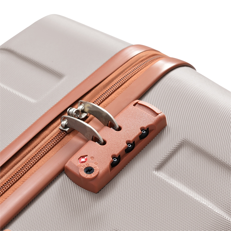 3 pcs Luggage Sets New Model 20''24''28''ABS Hardshell Suitcase (Light Brown)