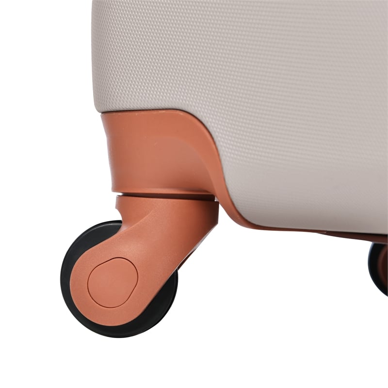 3 pcs Luggage Sets New Model 20''24''28''ABS Hardshell Suitcase (Light Brown)