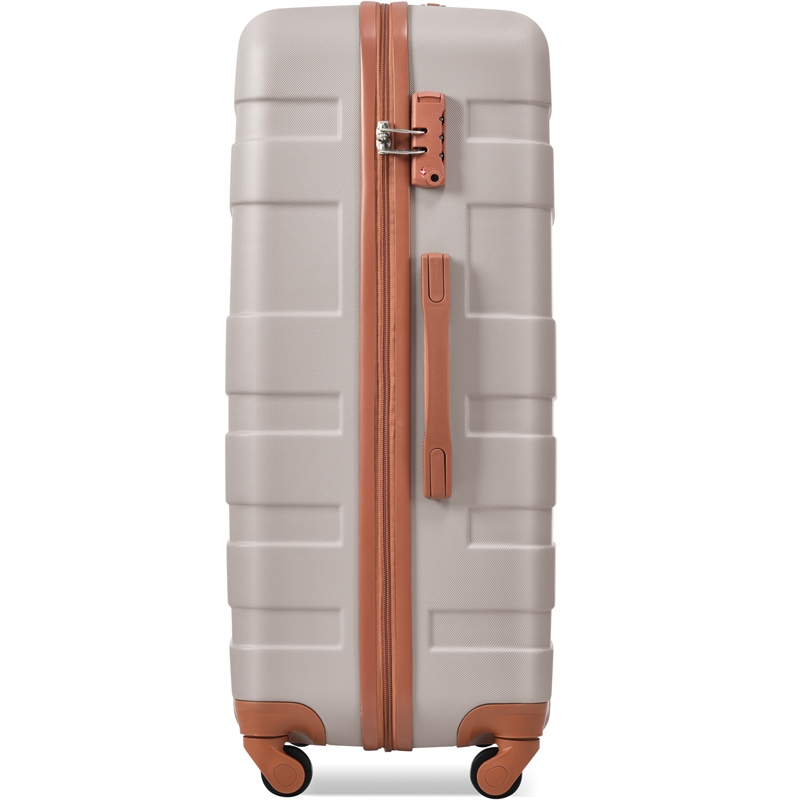 3 pcs Luggage Sets New Model 20''24''28''ABS Hardshell Suitcase (Light Brown)