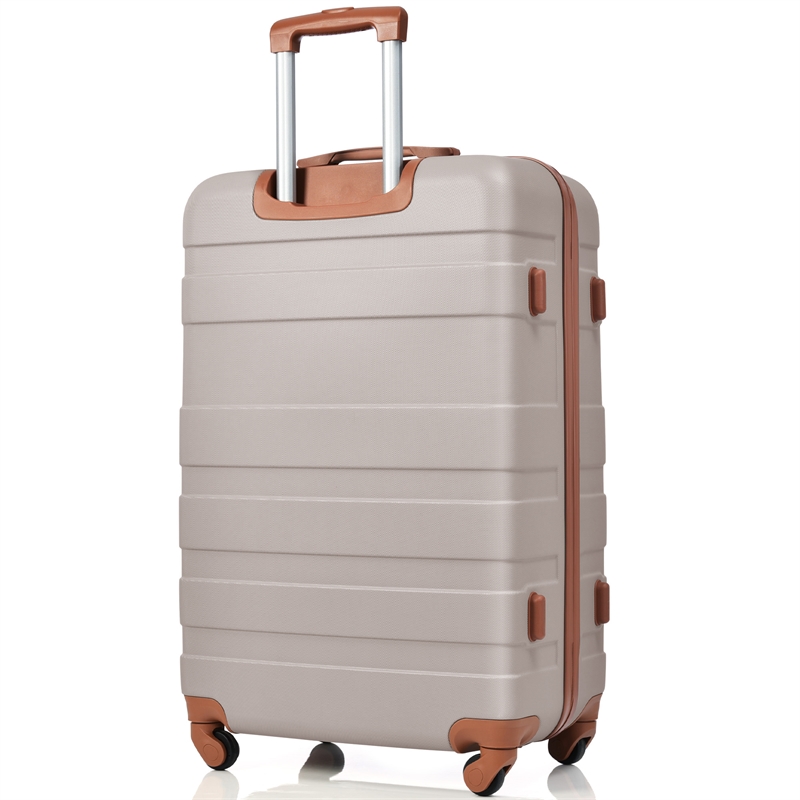 3 pcs Luggage Sets New Model 20''24''28''ABS Hardshell Suitcase (Light Brown)