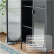 Tall 2-Door 4 Shelf Steel Accent Cabinet with Fluted Glass-Black