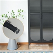 Tall 2-Door 4 Shelf Steel Accent Cabinet with Fluted Glass-Black