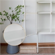 Tall 2-Door Square 3 Shelf Steel Accent Cabinet with Fluted Glass-White