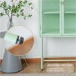 Tall 2-Door Square 3 Shelf Steel Accent Cabinet with Fluted Glass-Light Green