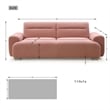 Pink Teddy Velvet Three-Seat Sofa with Armrests-Convertible to Reclining Bed