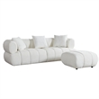 Stylish Multifunctional Sofa with Footrest - Grand Piano Key Design (White)