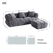 Stylish Multifunctional Sofa with Footrest - Grand Piano Key Design (Gray)