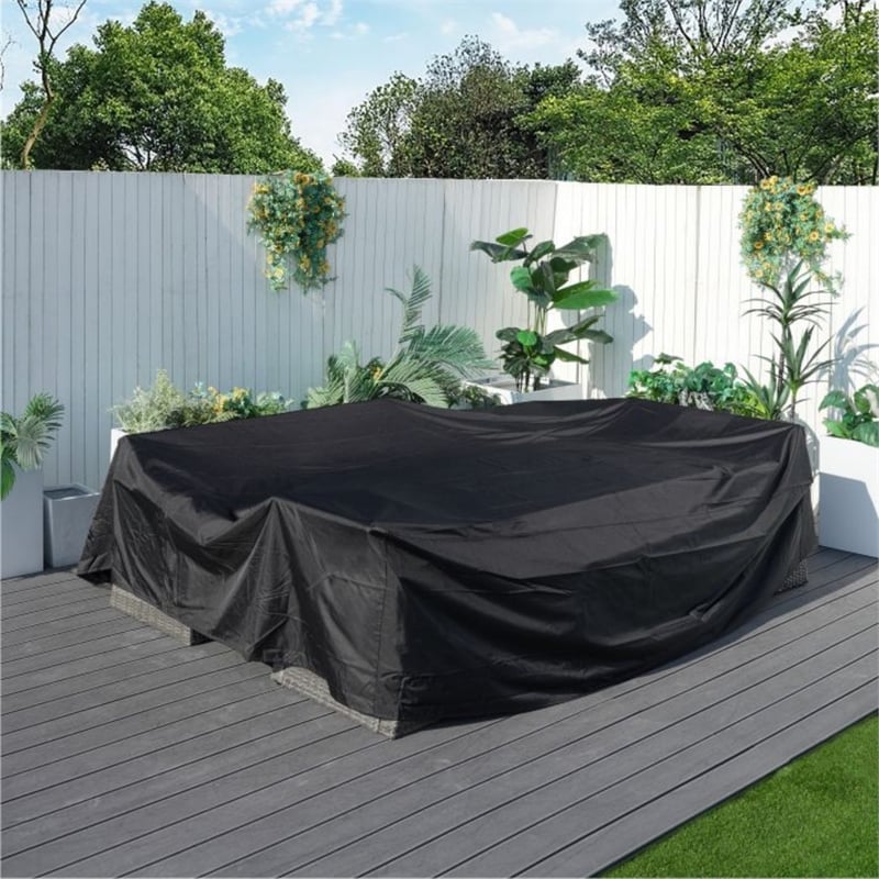 Direct Wicker  Square Patio Furniture Covers Waterproof - Black