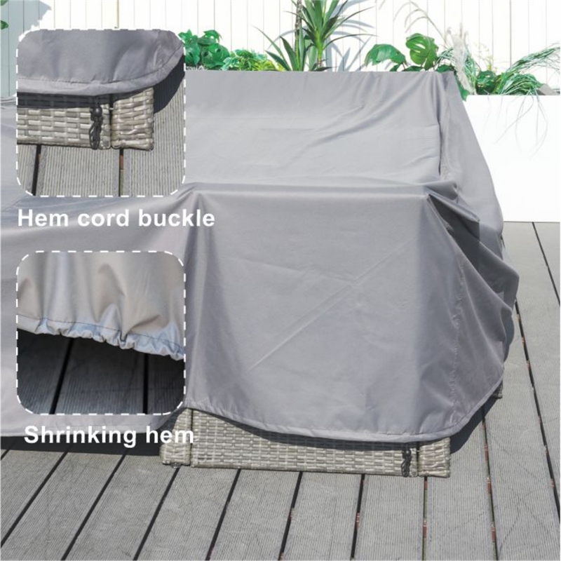 Direct Wicker Square Patio Furniture Covers Waterproof - Gray