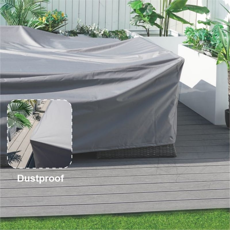 Direct Wicker Square Patio Furniture Covers Waterproof - Gray