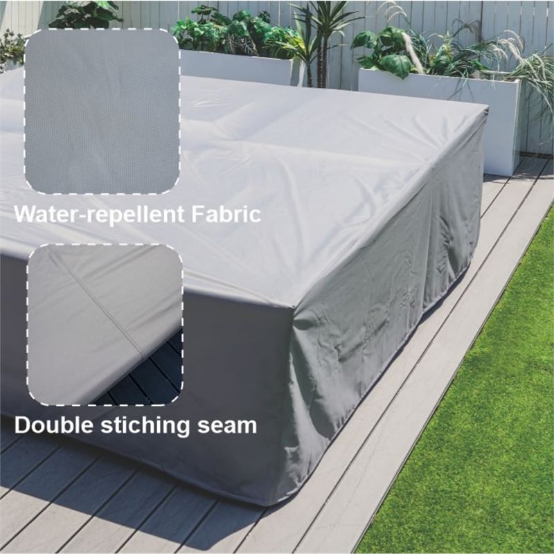 Direct Wicker Square Patio Furniture Covers Waterproof - Gray