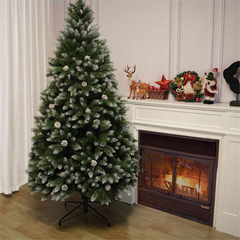 Direct Wicker 6FT PVC Artificial Christmas Tree with 883 Branch Tips&Metal Stand