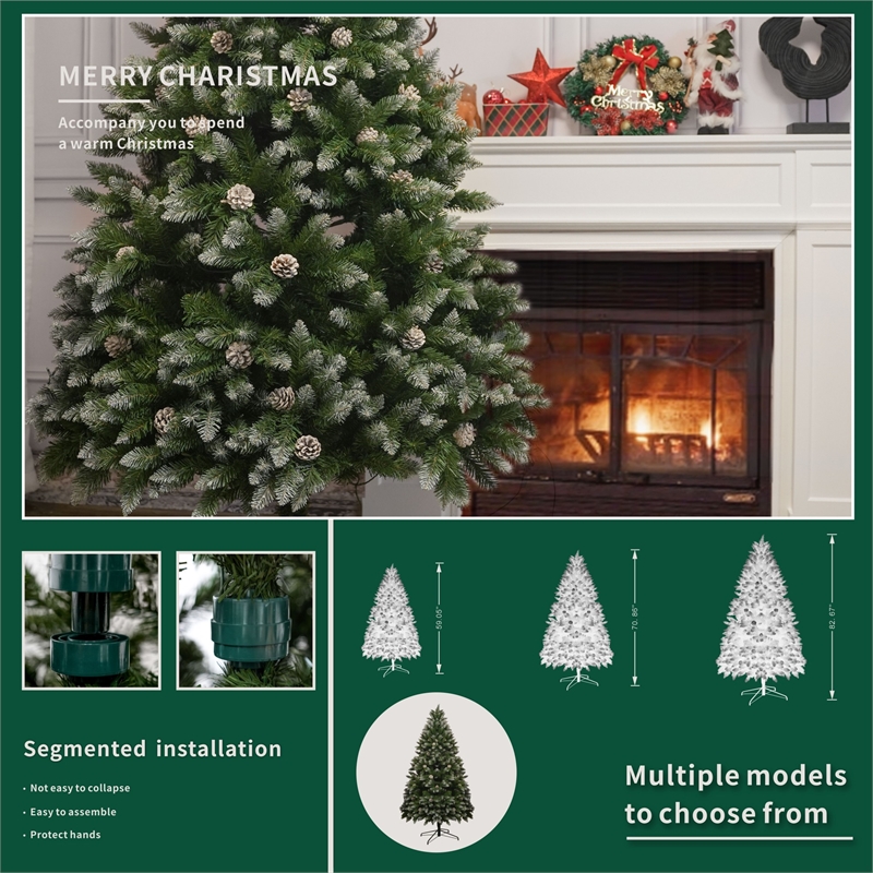 Direct Wicker 6FT PVC Artificial Christmas Tree with 883 Branch Tips&Metal Stand