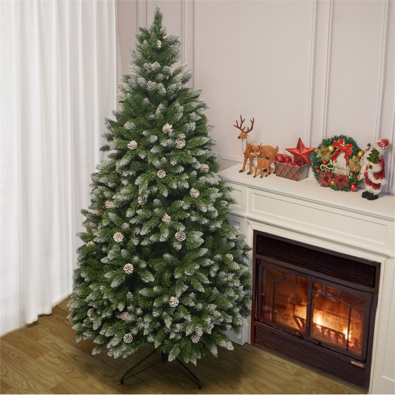 Direct Wicker 7FT PVC Artificial Christmas Tree w/1435 Branch Tips&Metal Stand