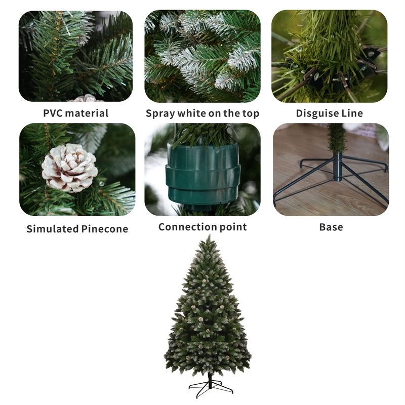 Direct Wicker 7FT PVC Artificial Christmas Tree w/1435 Branch Tips&Metal Stand