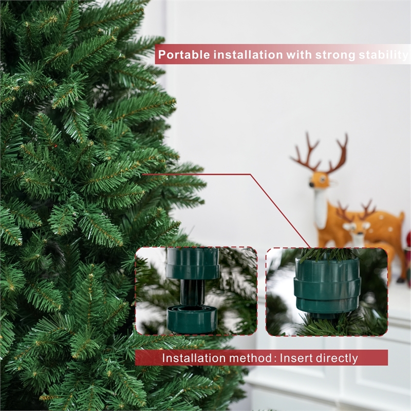 Direct Wicker 7ft PVC Artificial Christmas Tree 1906 Tips w/ Metal Stand