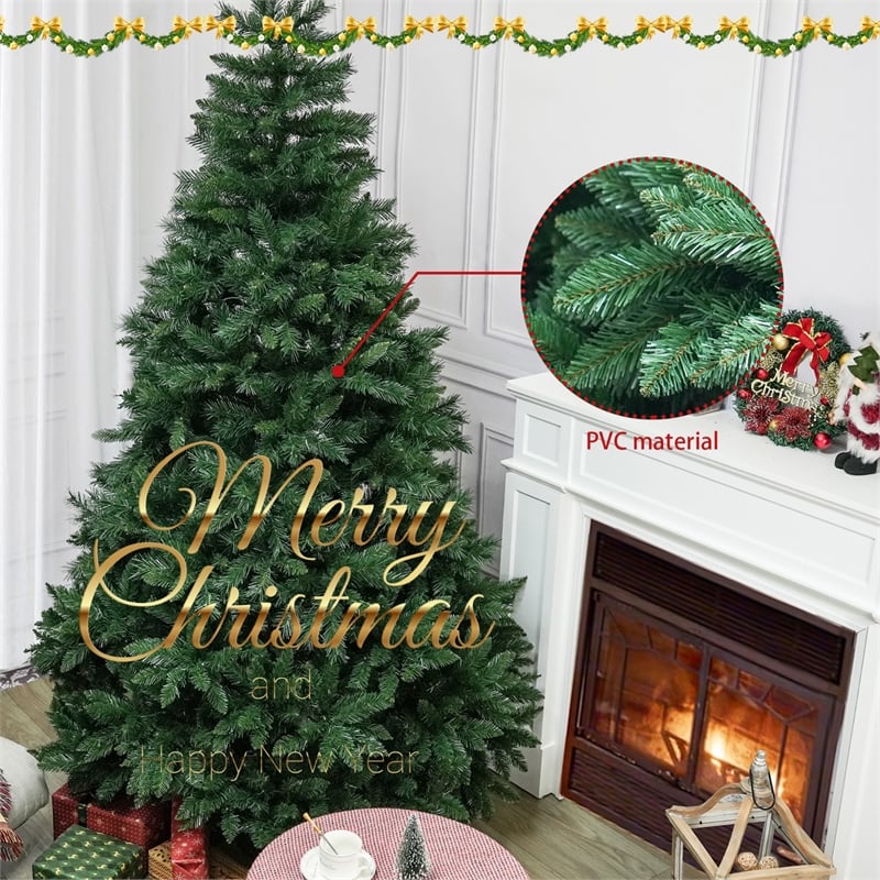 7Ft Artificial PVC Christmas Tree W/Stand Holiday Season Indoor Outdoor Green