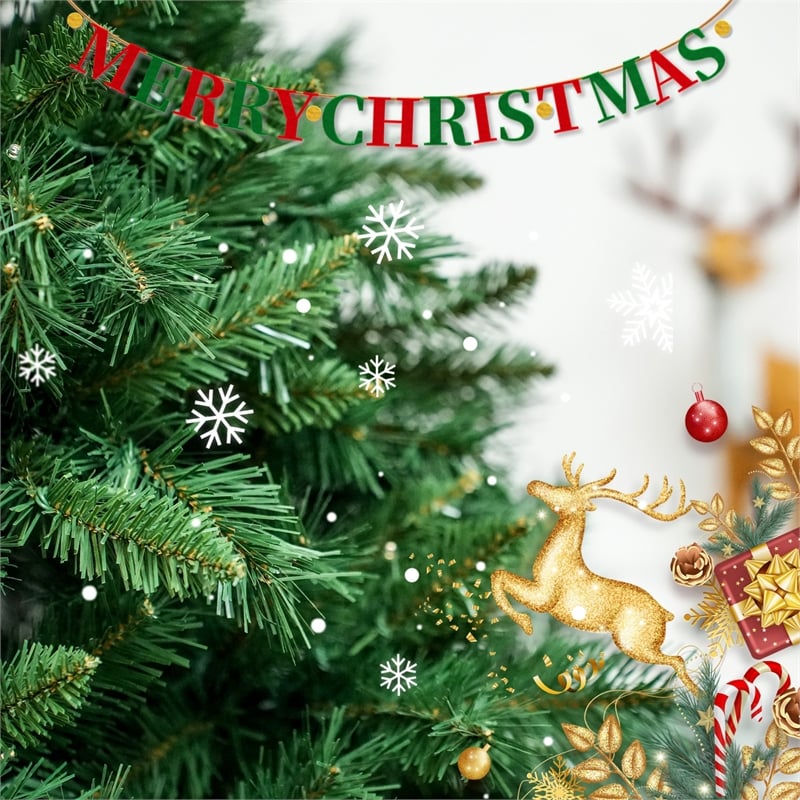 7Ft Artificial PVC Christmas Tree W/Stand Holiday Season Indoor Outdoor Green