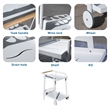 Direct Wicker Outdoor Aluminum Patio Cart with Durable&Lightweight Wheels-White