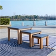 Direct Wicker 3-Piece Versatile & Stylish Aluminum Outdoor Square Table Set-Gray