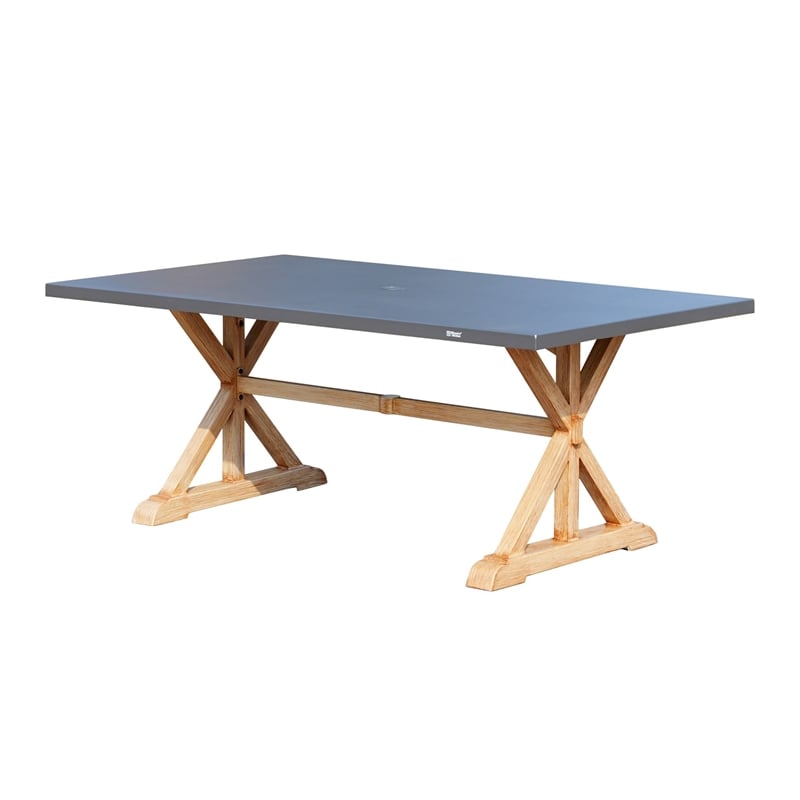 Direct Wicker Durable & Versatile Aluminum Outdoor Rectangular Table - Gray