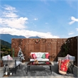 Direct Wicker 4-piece Outdoor Aluminum Rattan Patio Sofa Set with Cushions- Gray