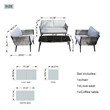 Direct Wicker 4-piece Outdoor Aluminum Rattan Patio Sofa Set with Cushions- Gray