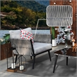 Direct Wicker 4-piece Outdoor Aluminum Rattan Patio Sofa Set with Cushions- Gray
