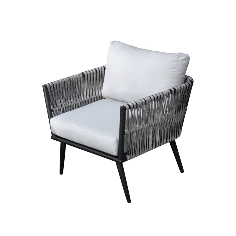Direct Wicker 4-piece Outdoor Aluminum Rattan Patio Sofa Set with Cushions- Gray