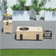 Elegant Brown Aluminum Fire Table with Built-In Ice Bucket & Gas Tank Side Table
