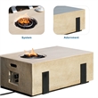 Elegant Brown Aluminum Fire Table with Built-In Ice Bucket & Gas Tank Side Table