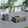 Elegant Gray Aluminum Fire Table with Built-In Ice Bucket & Gas Tank Side Table