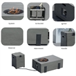 Elegant Gray Aluminum Fire Table with Built-In Ice Bucket & Gas Tank Side Table