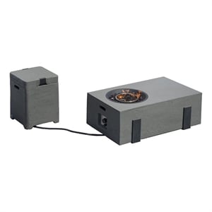 Elegant Gray Aluminum Fire Table with Built-In Ice Bucket & Gas Tank Side Table
