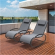 Direct Wicker 2-Piece Outdoor Reclining Lounge Chair with Metal Frame - Gray